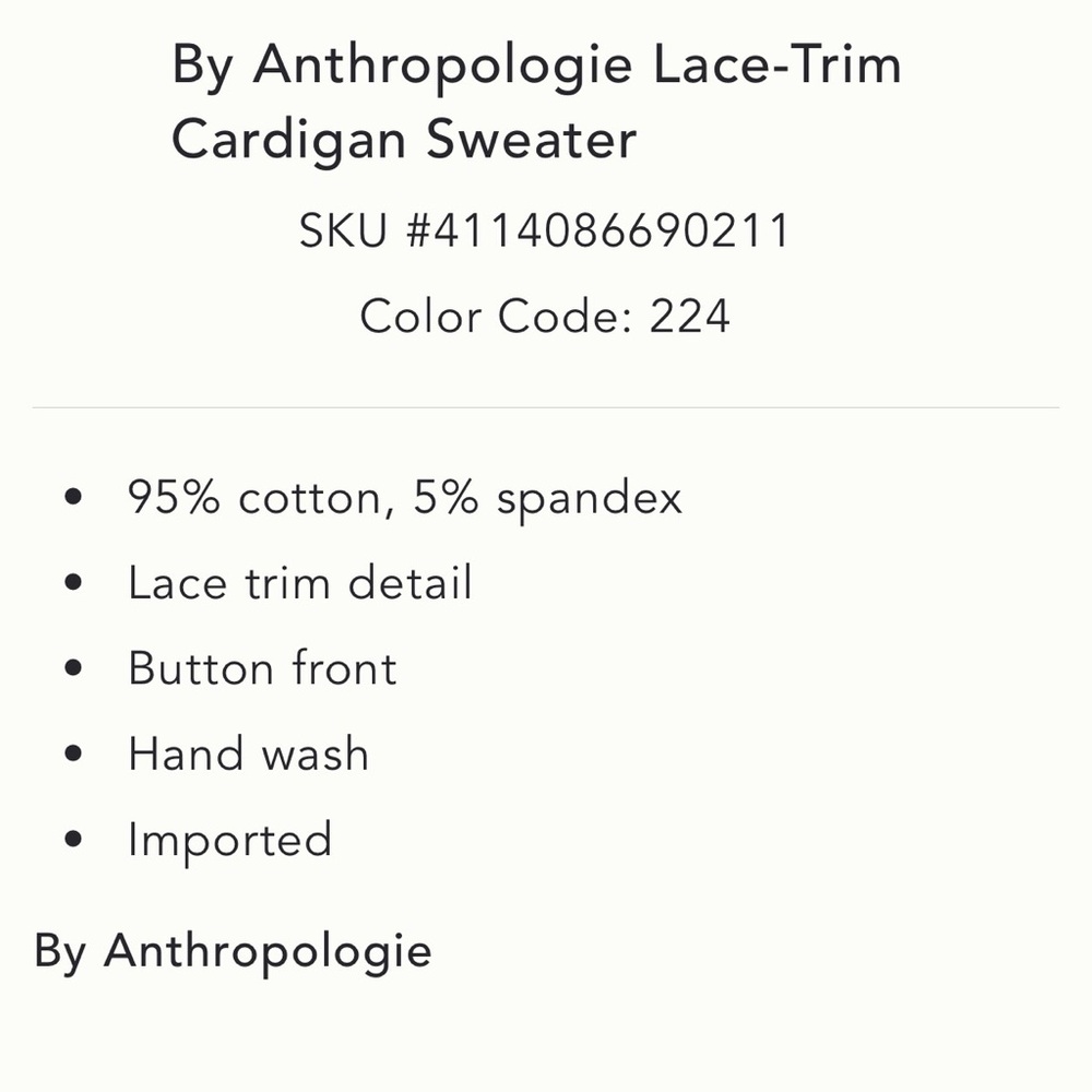 Anthropologie Lace Trim Cardigan - Picture 7 of 8